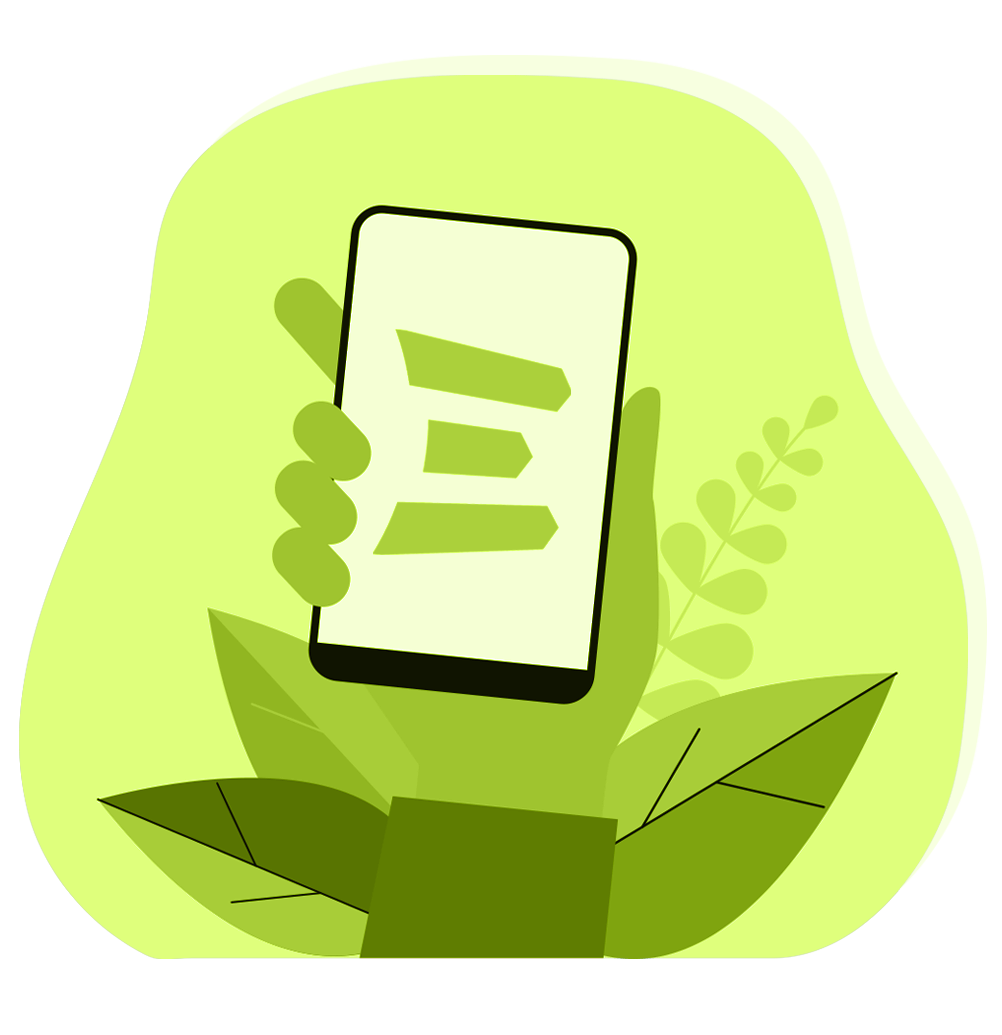 Illustration of a phone in hand